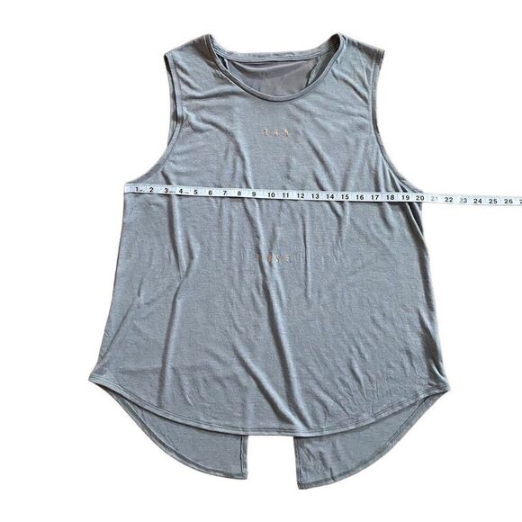 Xersion Gray Tank Top Run Rest Rose Mesh Split Hem XL - Picture 10 of 13